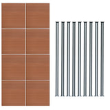 Composite Fence Panels & LED Posts 6ft x 46ft - Brown