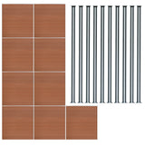 Composite Fence Panels & LED Posts 6ft x 51ft - Brown