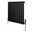 Oval Single Column Radiator & Valves  600mm x 600mm  Black
