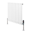 Oval Single Column Radiator & Valves  600mm x 600mm  White
