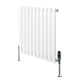 Oval Single Column Radiator & Valves  600mm x 600mm  White