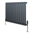 Oval Single Column Radiator & Valves  600mm x 780mm  Anthracite Grey