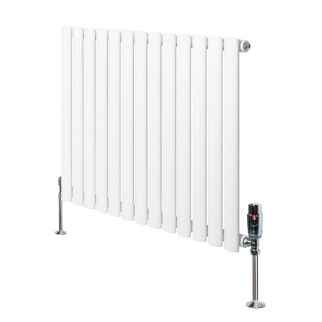 Oval Single Column Radiator & Valves  600mm x 780mm  White