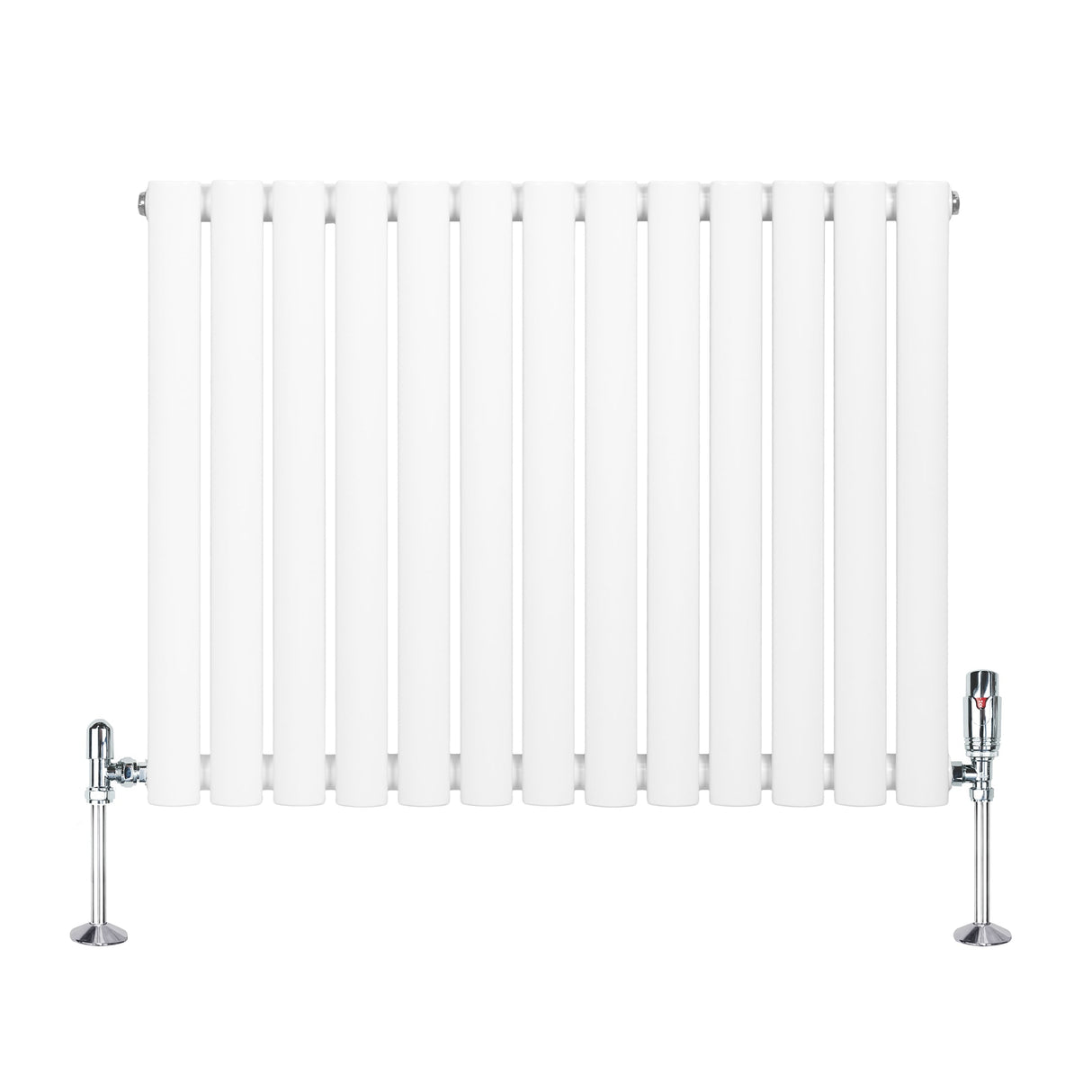 Oval Single Column Radiator & Valves  600mm x 780mm  White