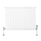 Oval Single Column Radiator & Valves  600mm x 780mm  White