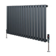 Oval Single Column Radiator & Valves  600mm x 1020mm  Anthracite Grey