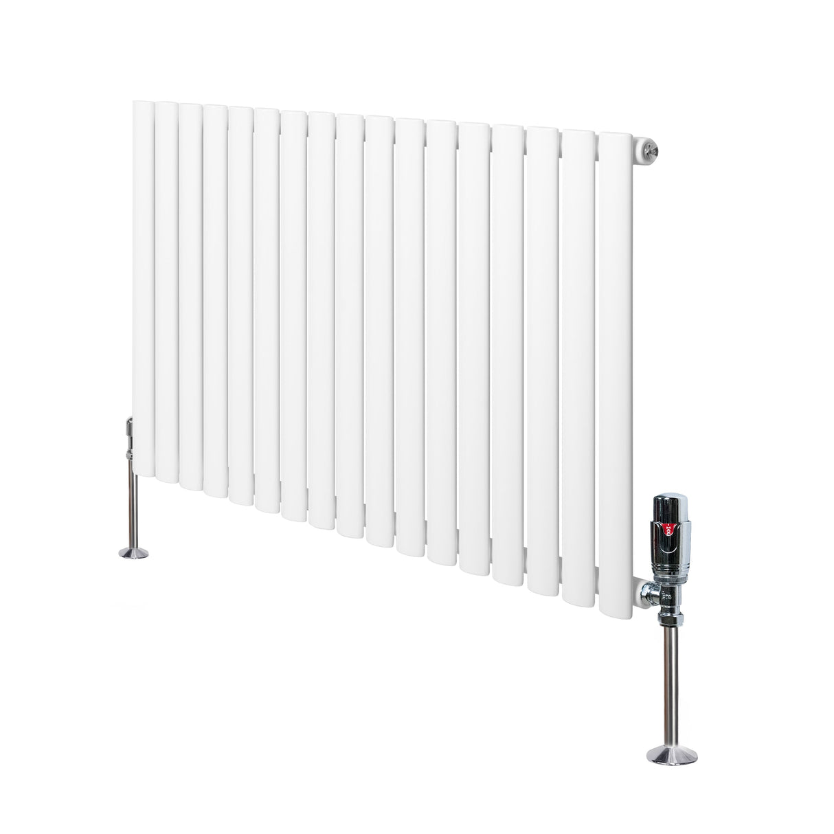 Oval Single Column Radiator & Valves  600mm x 1020mm  White