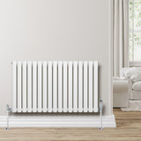 Oval Single Column Radiator & Valves  600mm x 1020mm  White