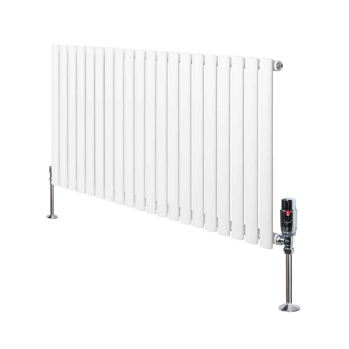 Oval Single Column Radiator & Valves  600mm x 1200mm  White