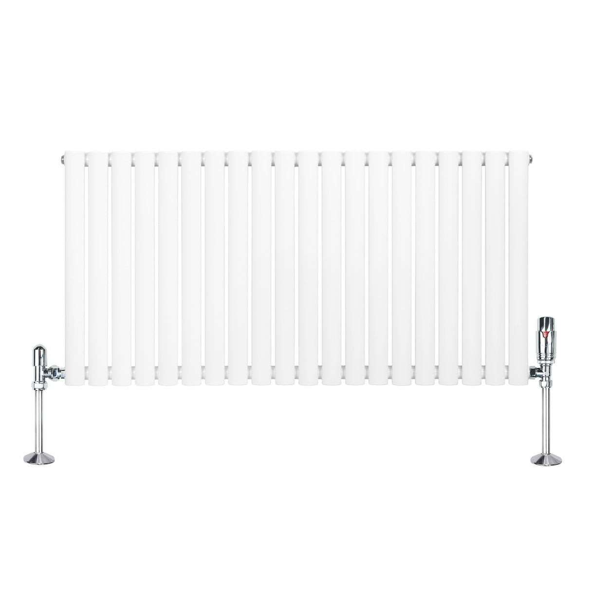 Oval Single Column Radiator & Valves  600mm x 1200mm  White