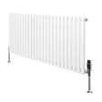 Oval Single Column Radiator & Valves  600mm x 1440mm  White