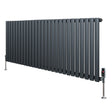 Oval Single Column Radiator & Valves  600mm x 1620mm  Anthracite Grey