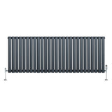 Oval Single Column Radiator & Valves  600mm x 1620mm  Anthracite Grey