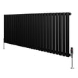 Oval Single Column Radiator & Valves  600mm x 1620mm  Black