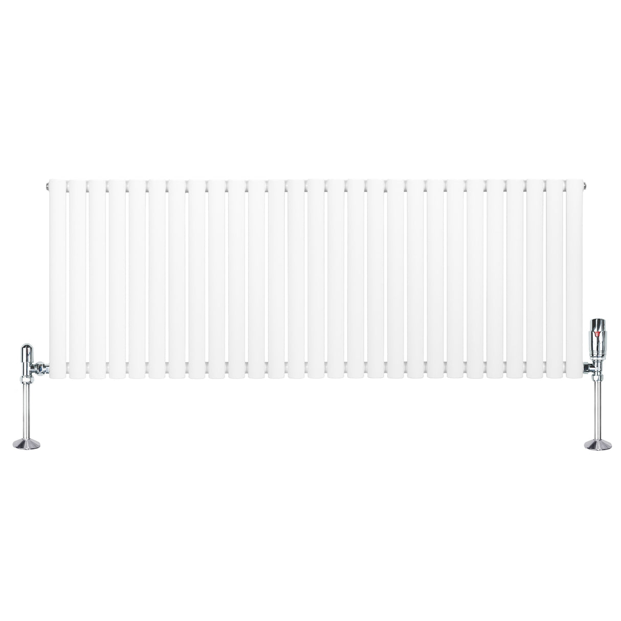 Oval Single Column Radiator & Valves  600mm x 1620mm  White