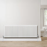 Oval Single Column Radiator & Valves  600mm x 1620mm  White