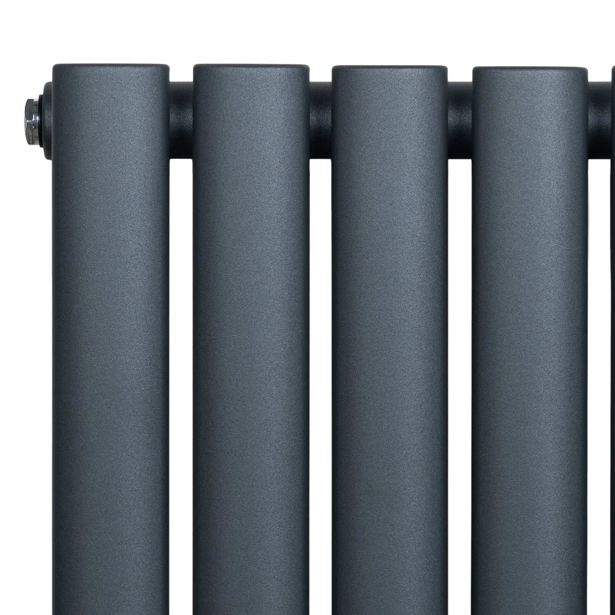 Oval Single Column Radiator & Valves  1600mm x 240mm  Anthracite Grey