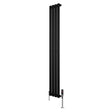 Oval Single Column Radiator & Valves  1600mm x 240mm  Black