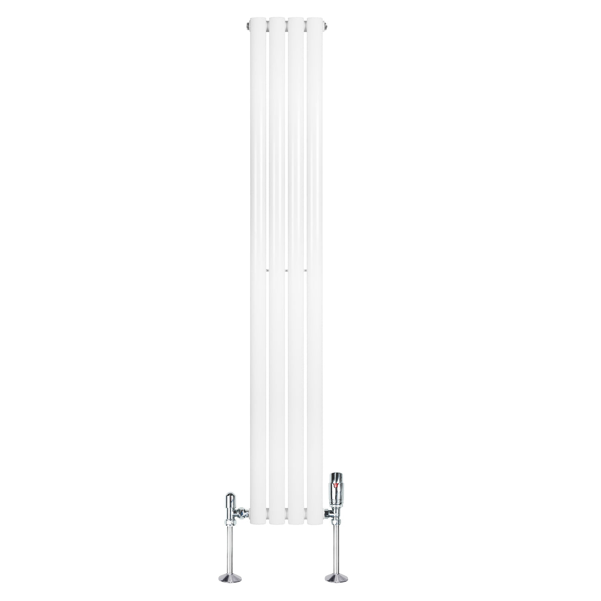 Oval Single Column Radiator & Valves  1600mm x 240mm  White