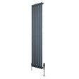Oval Single Column Radiator & Valves  1600mm x 360mm  Anthracite Grey