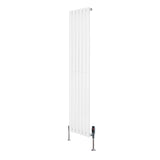Oval Single Column Radiator & Valves  1600mm x 360mm  White