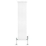 Oval Single Column Radiator & Valves  1600mm x 360mm  White