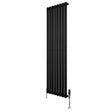 Oval Single Column Radiator & Valves  1600mm x 480mm  Black