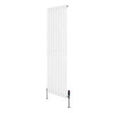 Oval Single Column Radiator & Valves  1600mm x 480mm  White