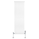 Oval Single Column Radiator & Valves  1600mm x 480mm  White