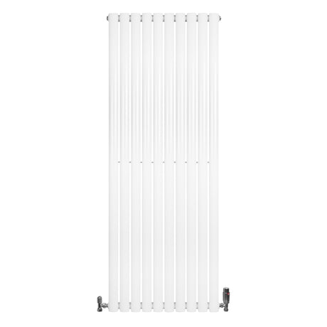Oval Single Column Radiator & Valves  1600mm x 600mm  White