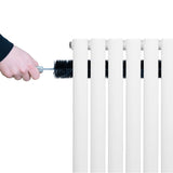 Oval Single Column Radiator & Valves  1600mm x 600mm  White