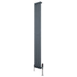Oval Single Column Radiator & Valves  1800mm x 240mm  Anthracite Grey