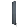 Oval Single Column Radiator & Valves  1800mm x 360mm  Anthracite Grey