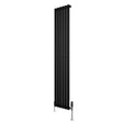 Oval Single Column Radiator & Valves  1800mm x 360mm  Black