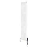 Oval Single Column Radiator & Valves  1800mm x 360mm  White