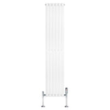 Oval Single Column Radiator & Valves  1800mm x 360mm  White