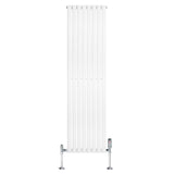 Oval Single Column Radiator & Valves  1800mm x 480mm  White
