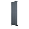 Oval Single Column Radiator & Valves  1800mm x 600mm  Anthracite Grey