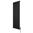 Oval Single Column Radiator & Valves  1800mm x 600mm  Black