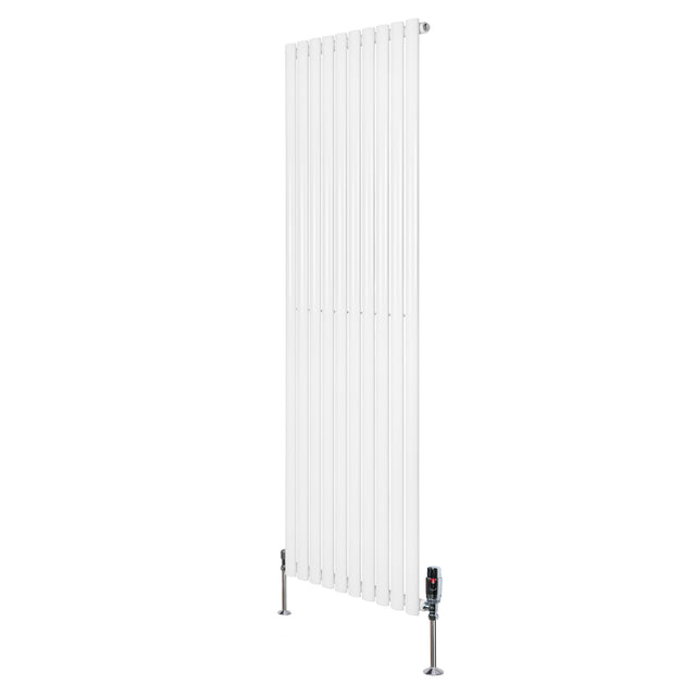 Oval Single Column Radiator & Valves  1800mm x 600mm  White