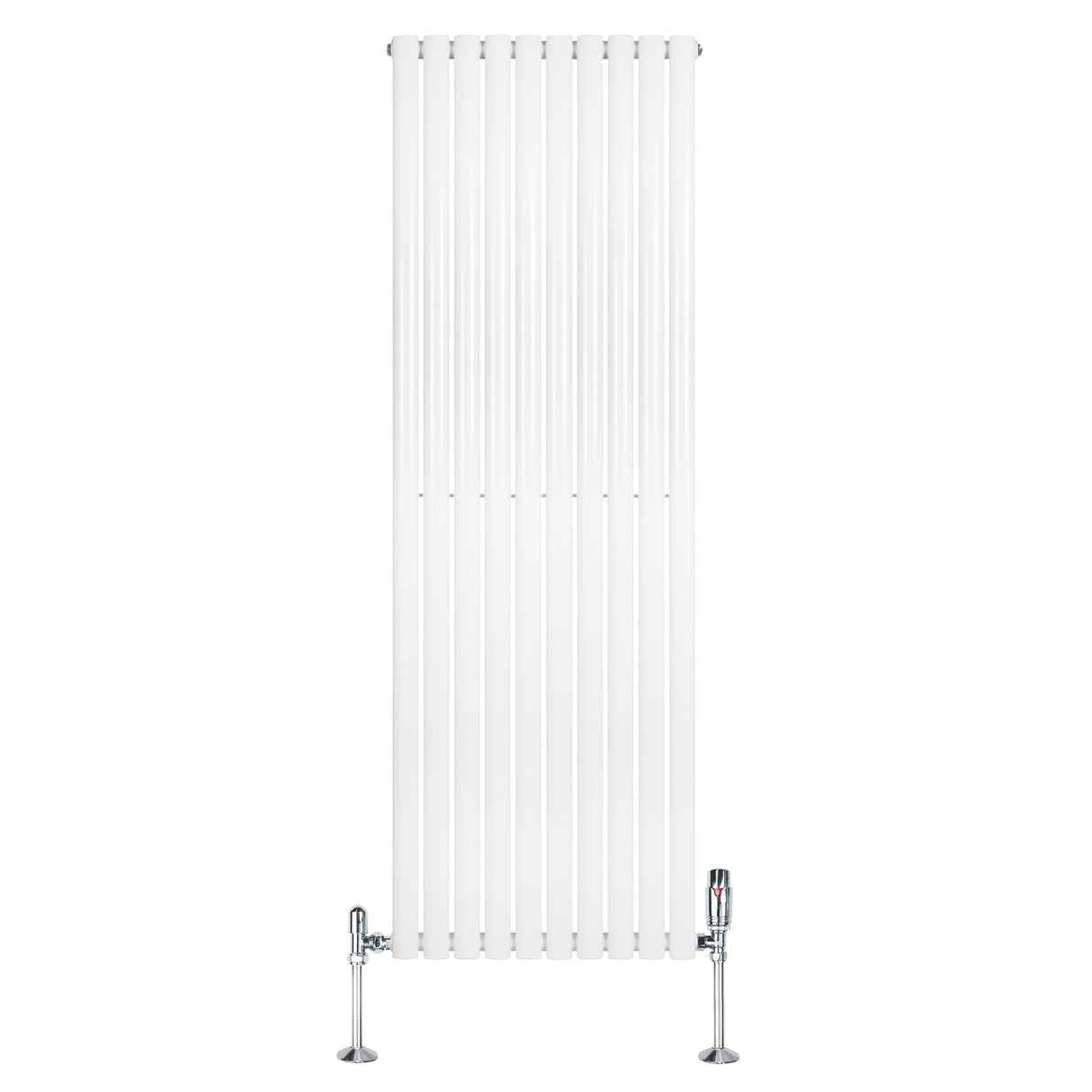 Oval Single Column Radiator & Valves  1800mm x 600mm  White