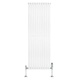 Oval Single Column Radiator & Valves  1800mm x 600mm  White