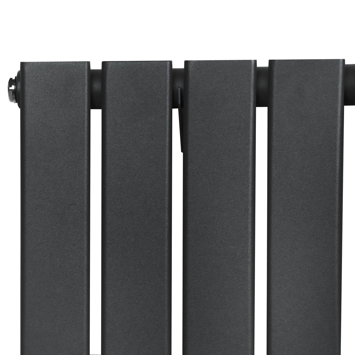 Flat Single Column Radiator & Valves  600mm x 700mm  Anthracite Grey