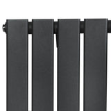 Flat Single Column Radiator & Valves  600mm x 700mm  Anthracite Grey