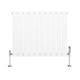 Flat Single Column Radiator & Valves  600mm x 700mm  White