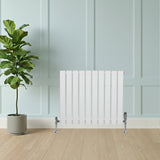 Flat Single Column Radiator & Valves  600mm x 700mm  White