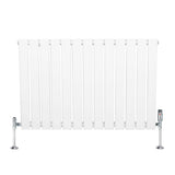 Flat Single Column Radiator & Valves  600mm x 910mm  White