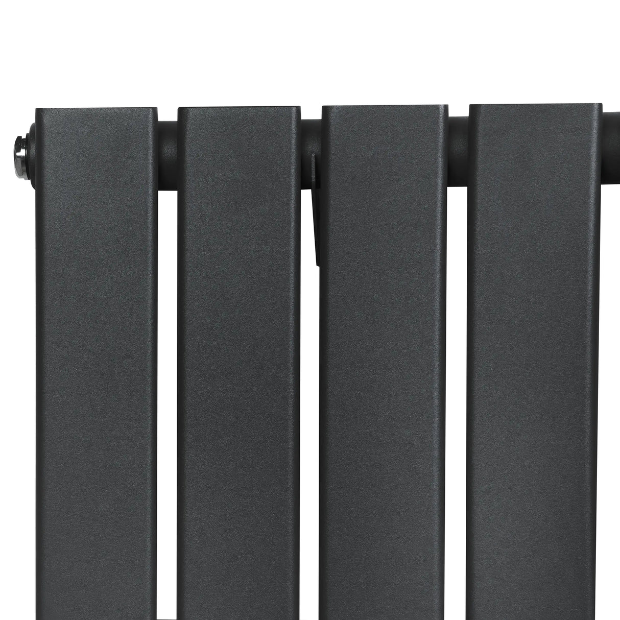 Flat Single Column Radiator & Valves  600mm x 1190mm  Anthracite Grey