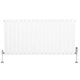 Flat Single Column Radiator & Valves  600mm x 1190mm  White