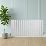 Flat Single Column Radiator & Valves  600mm x 1190mm  White